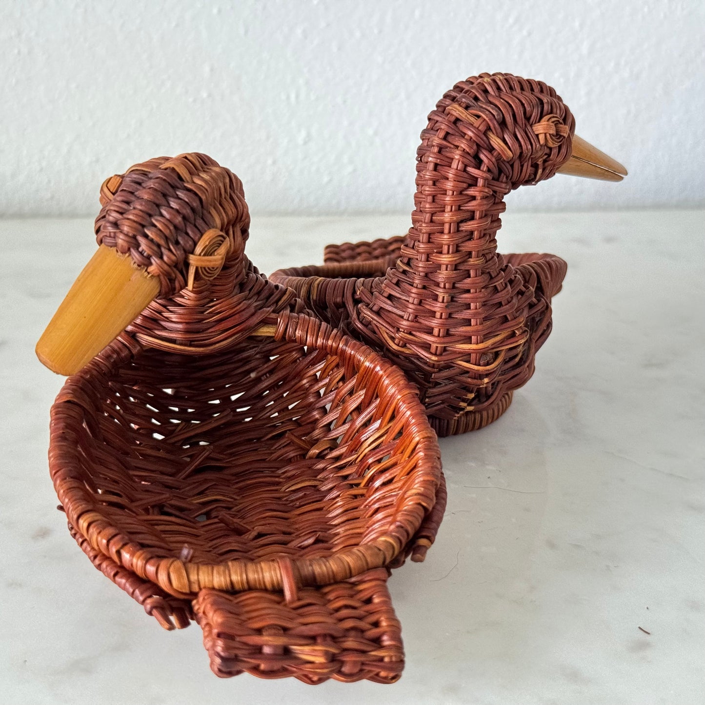 Woven Wicker trinket ducklings (Pair)