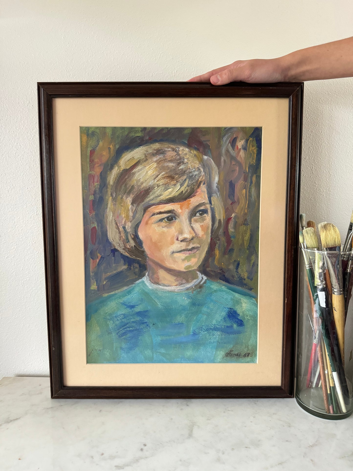 Portrait of Kathy Duddlesten Oil Painting