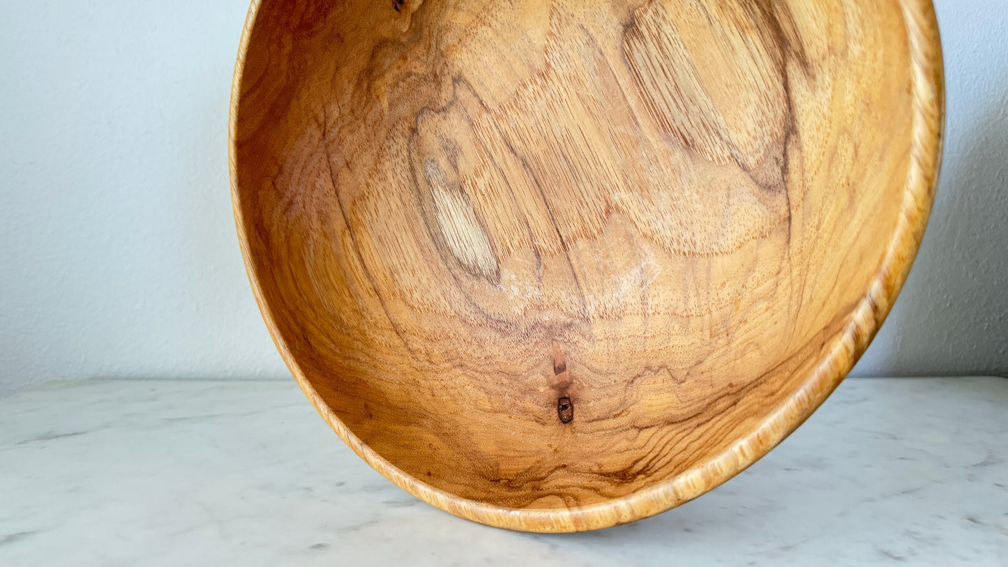 Hand-Carved Pecan Wood Bowl