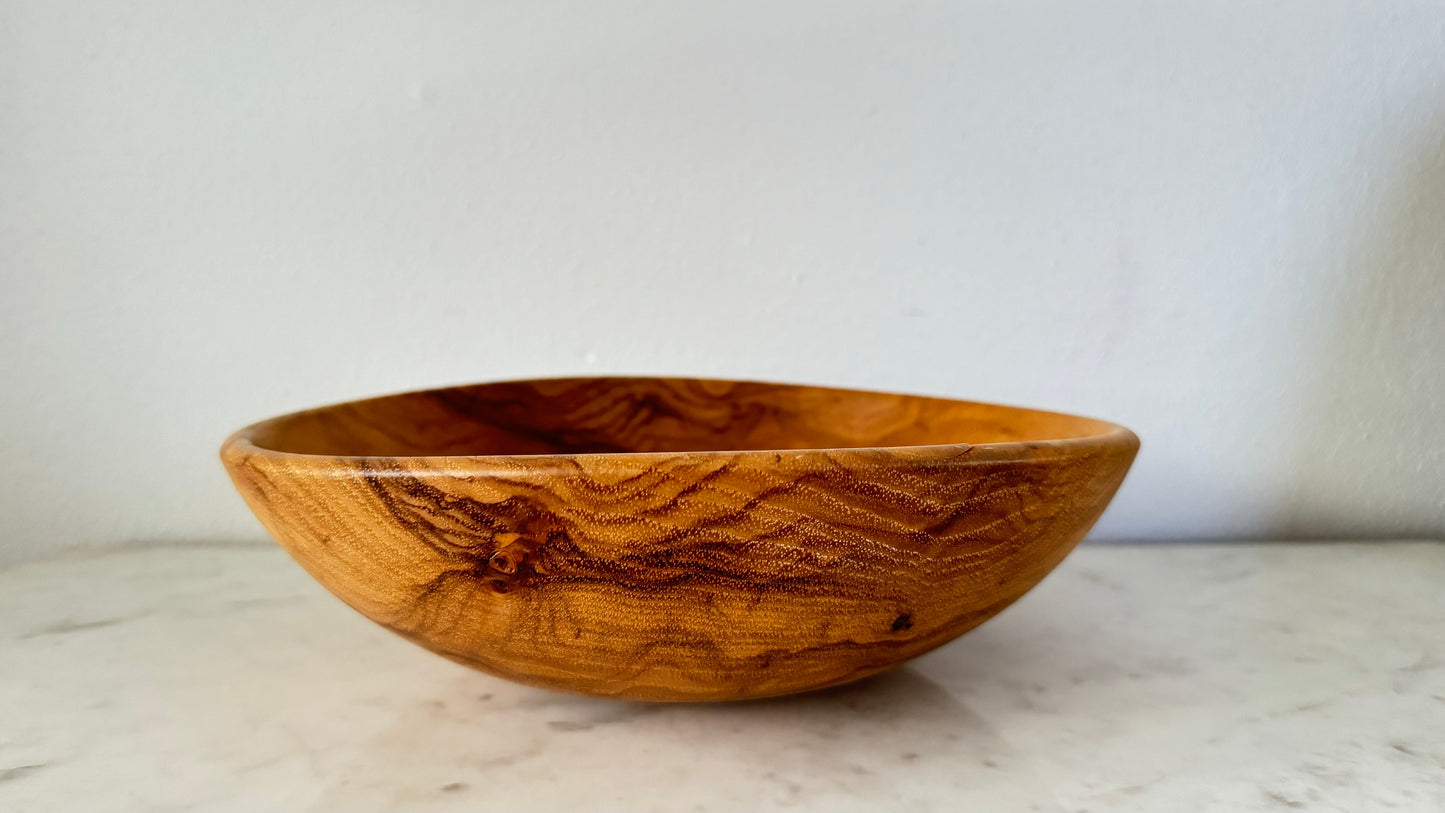 Hand-Carved Pecan Wood Bowl