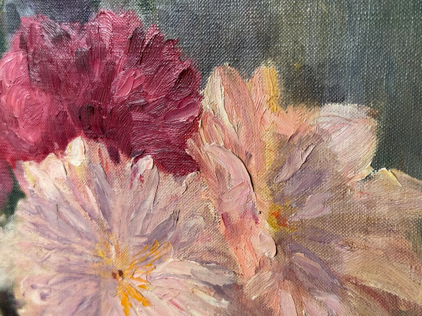 Peonies and Violets Oil Painting