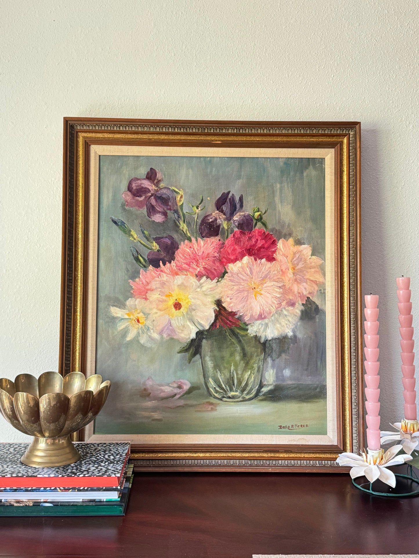 Peonies and Violets Oil Painting