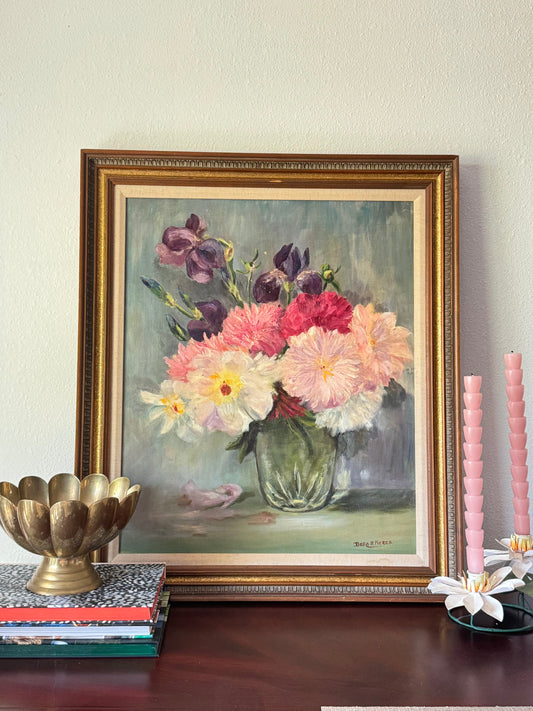 Peonies and Violets Oil Painting