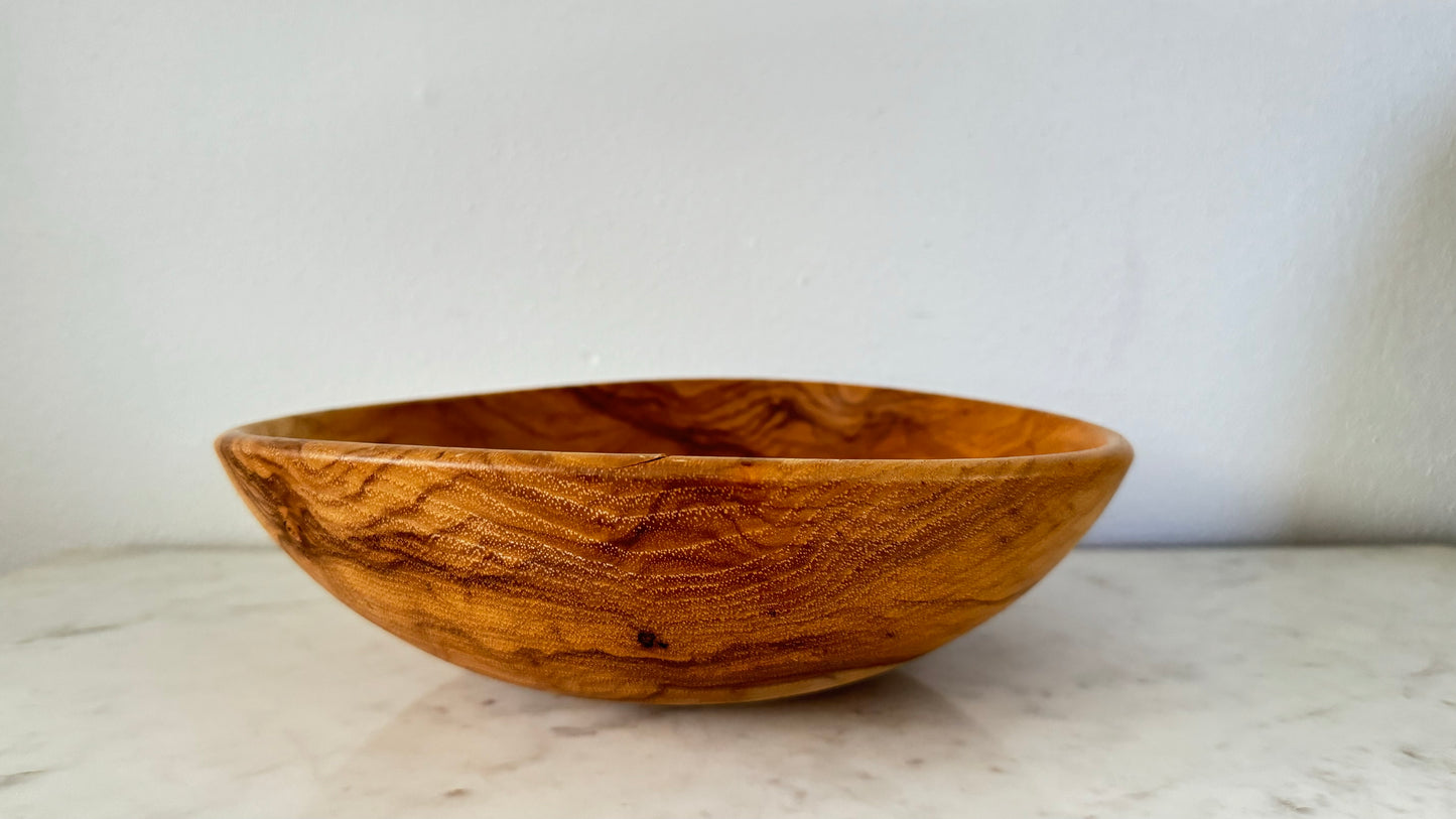 Hand-Carved Pecan Wood Bowl