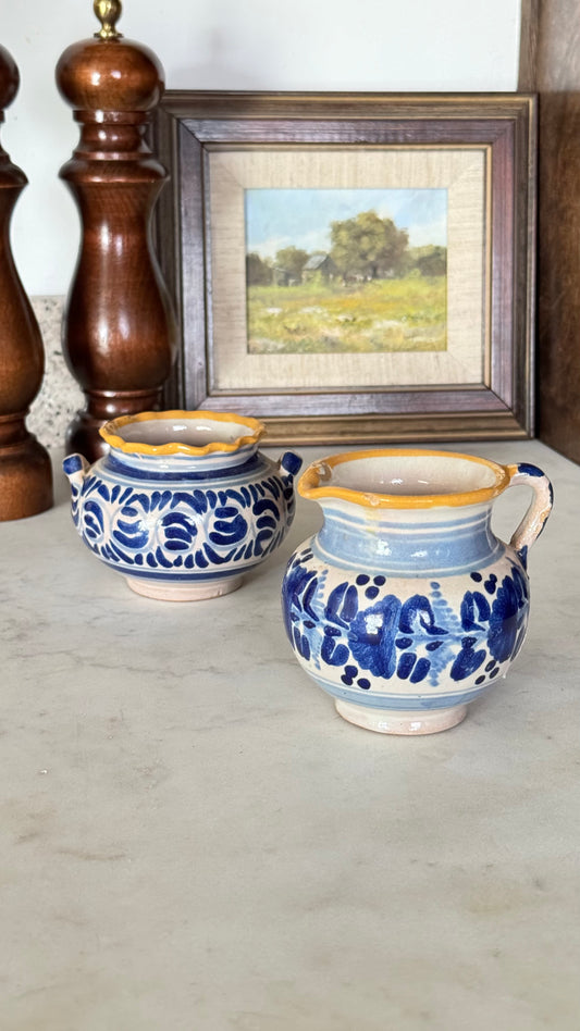 Talavera Cream and Sugar Pottery