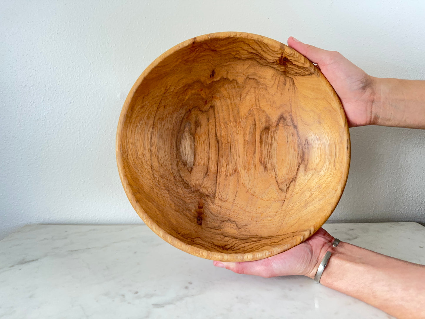 Hand-Carved Pecan Wood Bowl