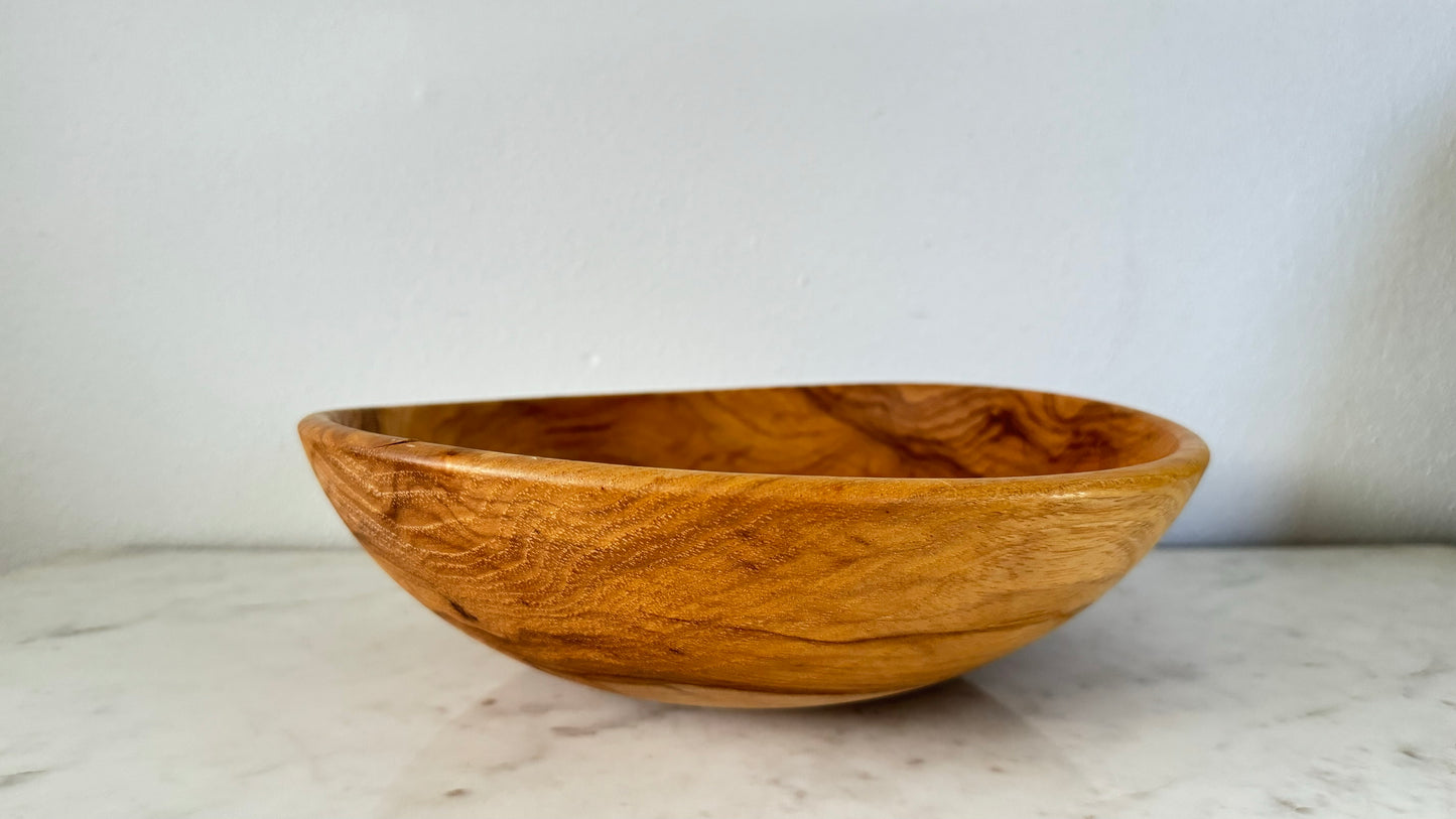 Hand-Carved Pecan Wood Bowl