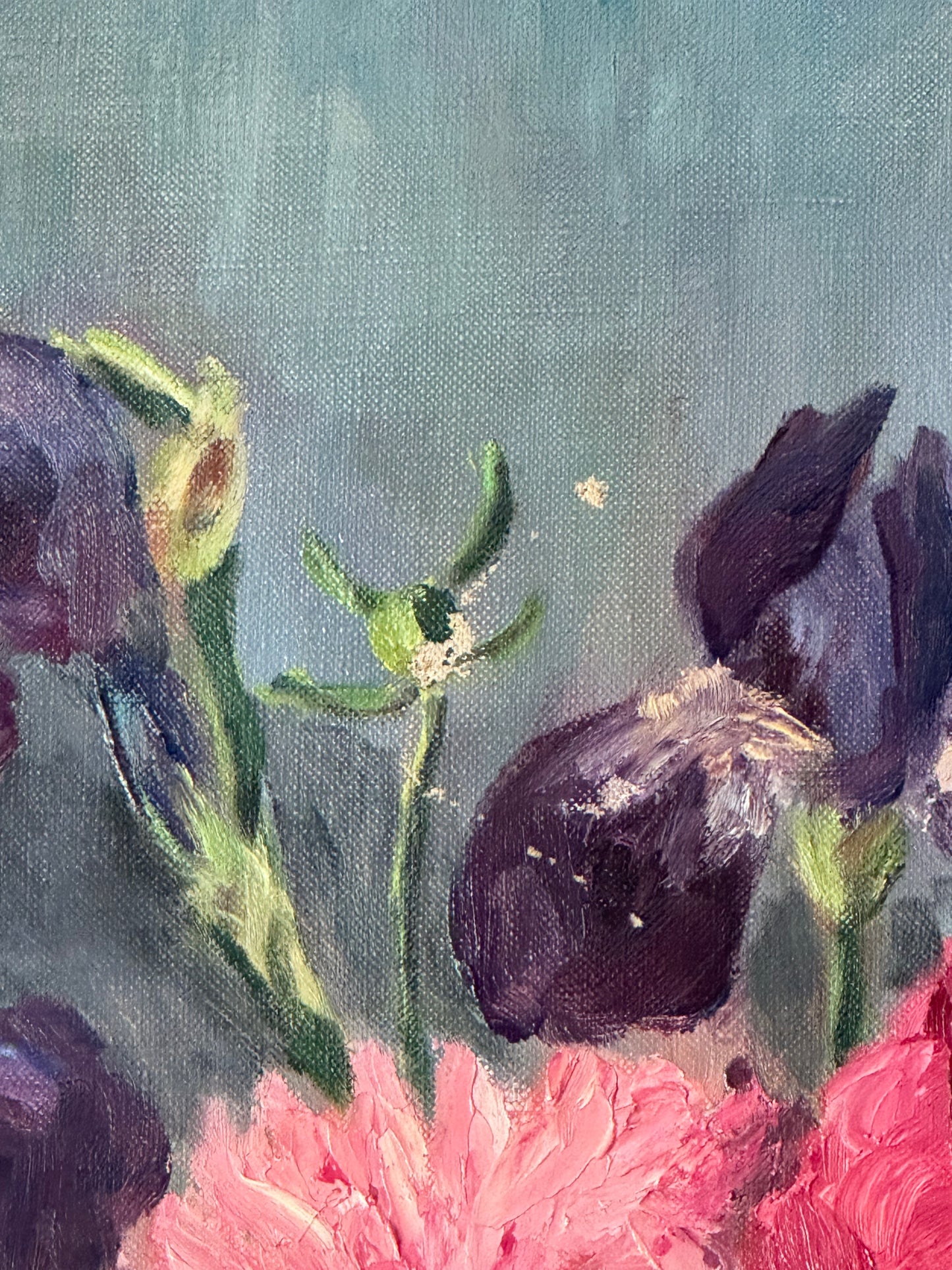 Peonies and Violets Oil Painting
